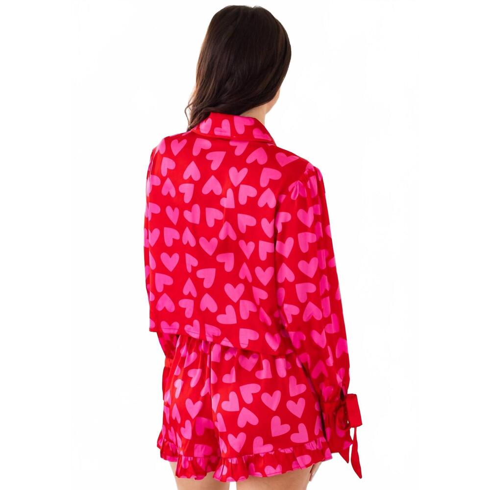 NEW BEACH RIOT aurora and luna pajama set in valentine heart - Picture 2 of 5